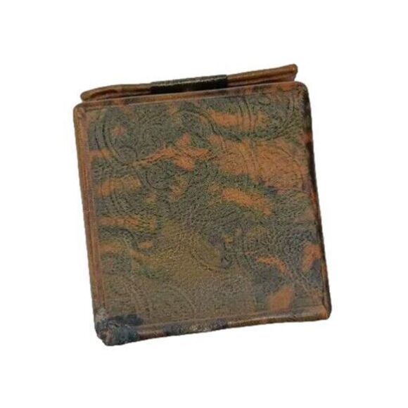 Egyptian Camel Leather Trinket Pill Jewelry Box Pharaoh Brown Cat Bastet 2.5" - Picture 5 of 9